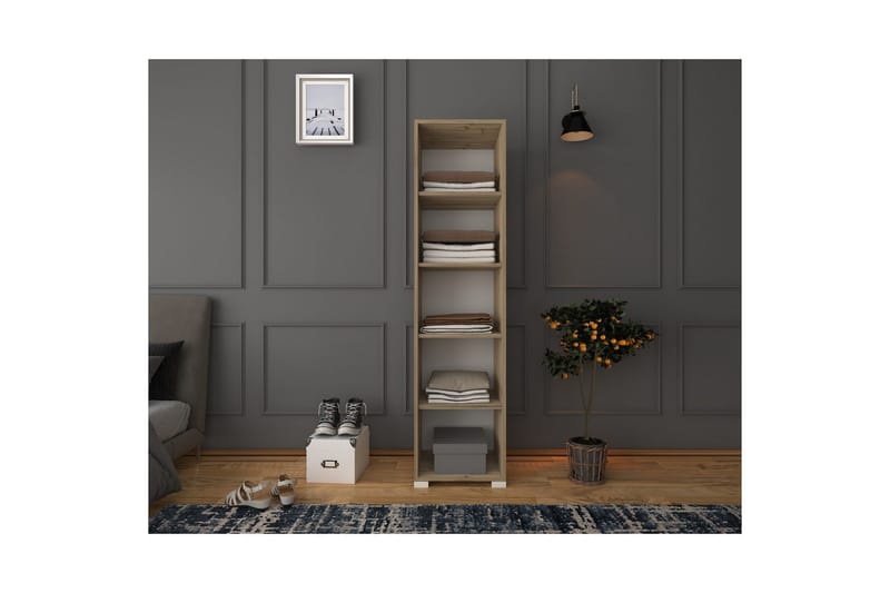 Garderobe Doranstead Lys Valnød / Hvid - Hvid/Lysfarvet træ - Opbevaring - Tøjopbevaring - Garderobeskabe