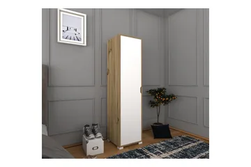 Garderobe Doranstead Lys Valnød / Hvid - Hvid/Lysfarvet træ - Opbevaring - Tøjopbevaring - Garderobeskabe - Garderobeskab & klædeskab