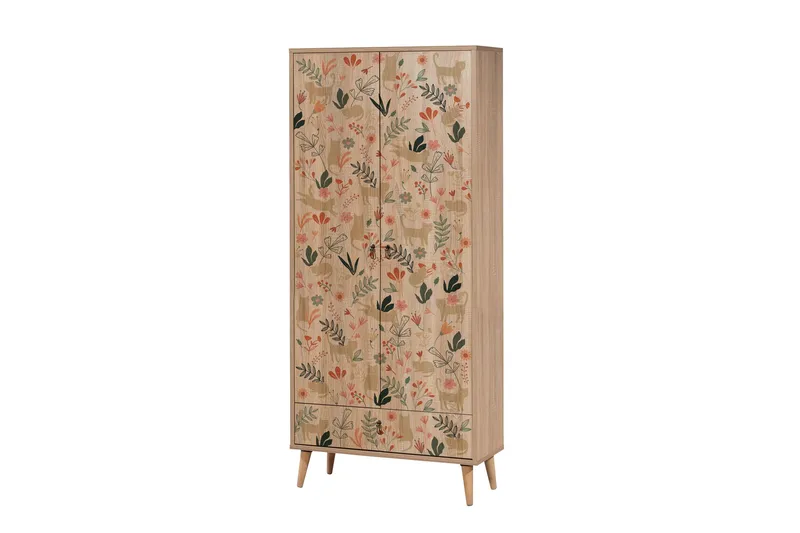 Bertoaria Garderobe 80x190 cm Brun - Hanah Home - Opbevaring - Tøjopbevaring - Garderobeskabe