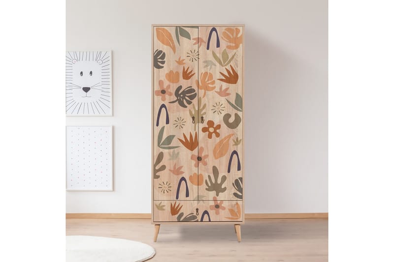 Bertoaria Garderobe 80x190 cm Brun - Hanah Home - Opbevaring - Tøjopbevaring - Garderobeskabe