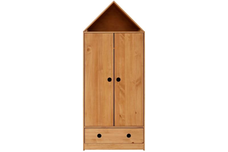 Masoomya Børnegarderobe 75x180 cm - Brun - Møbler - Børnemøbler - Opbevaring børneværelse - Garderobe børn