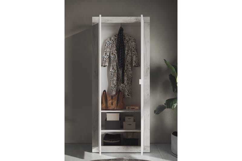 Basic Garderobeskab 78x187 cm - Hvid - Opbevaring - Tøjopbevaring - Garderobeskabe - Garderobeskab & klædeskab