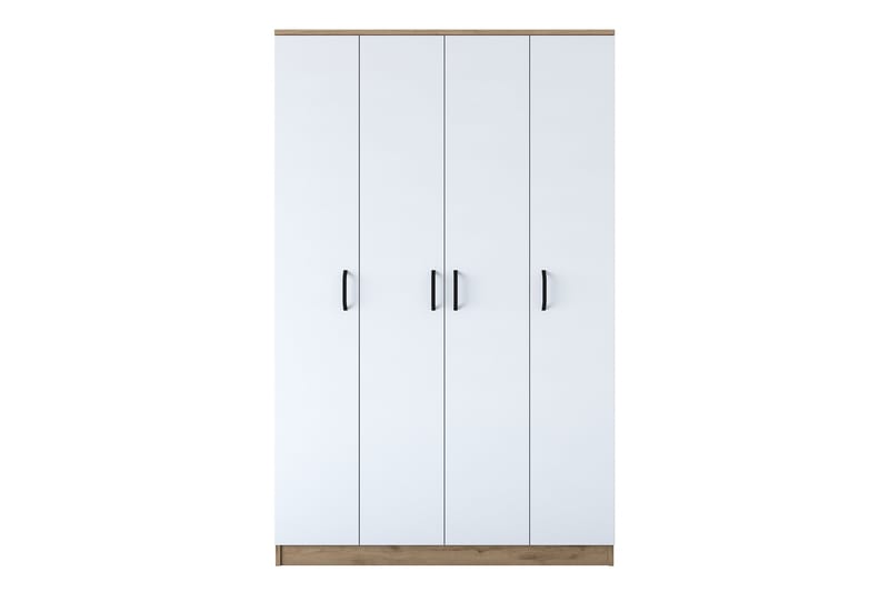 Jaioni Garderobeskab 120x190,8 cm Brun/Hvid - Hanah Home - Opbevaring - Tøjopbevaring - Garderobeskabe