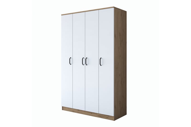 Jaioni Garderobeskab 120x190,8 cm Brun/Hvid - Hanah Home - Opbevaring - Tøjopbevaring - Garderobeskabe
