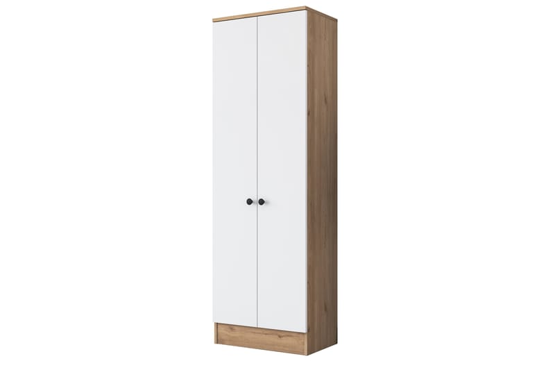 Hooda Garderobeskab 59,8x182,8 cm Brun/Hvid - Hanah Home - Opbevaring - Tøjopbevaring - Garderobeskabe
