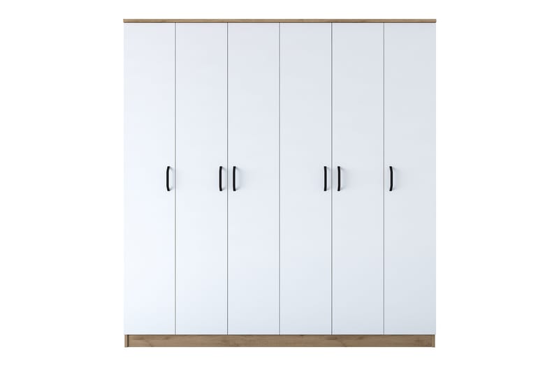 Jaidul Garderobeskab 180x190,8 cm Brun/Hvid - Hanah Home - Opbevaring - Tøjopbevaring - Garderobeskabe