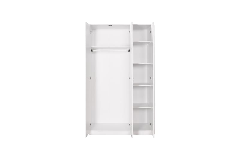 Ajra Garderobeskab 103x185 cm Hvid - Hanah Home - Opbevaring - Tøjopbevaring - Garderobeskabe