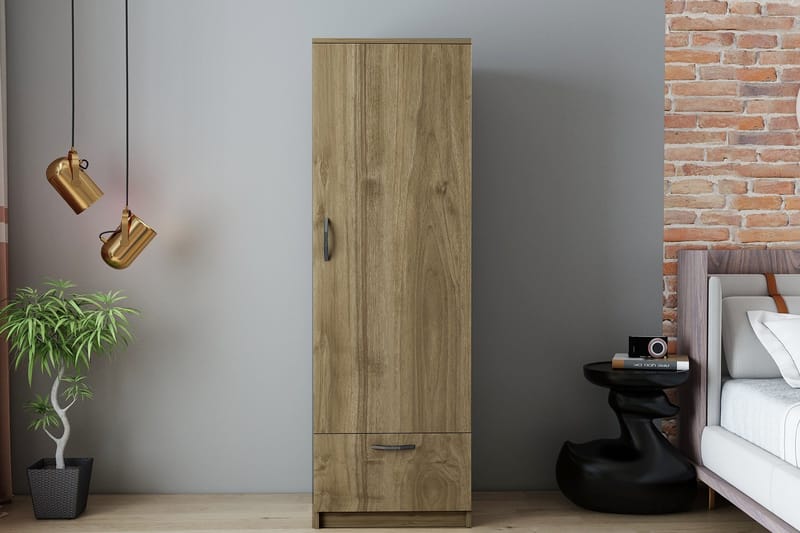 Kleoo Garderobeskab 50x187 cm Brun - Hanah Home - Opbevaring - Tøjopbevaring - Garderobeskabe