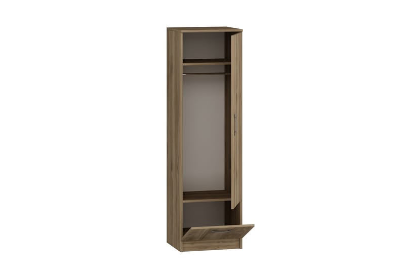 Kleoo Garderobeskab 50x187 cm Brun - Hanah Home - Opbevaring - Tøjopbevaring - Garderobeskabe