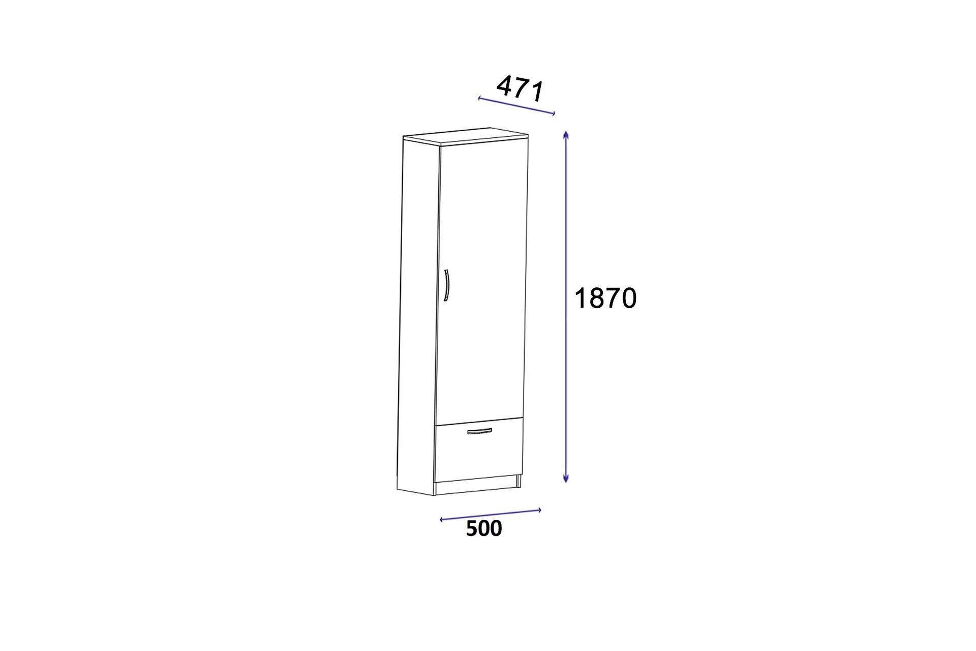 Kleoo Garderobeskap 50x187 cm Hvit - Hanah Home - Opbevaring - Tøjopbevaring - Garderobeskabe