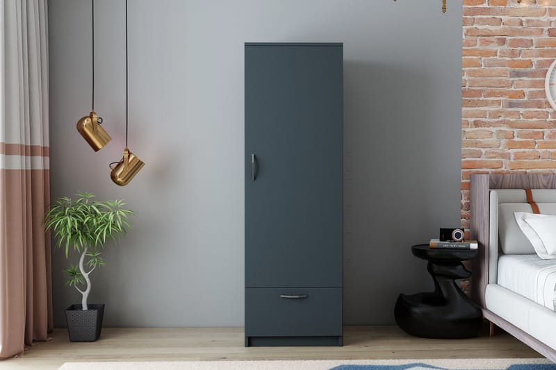 Kleoo Garderobeskap 50x187 cm Antrasitt - Hanah Home - Opbevaring - Tøjopbevaring - Garderobeskabe