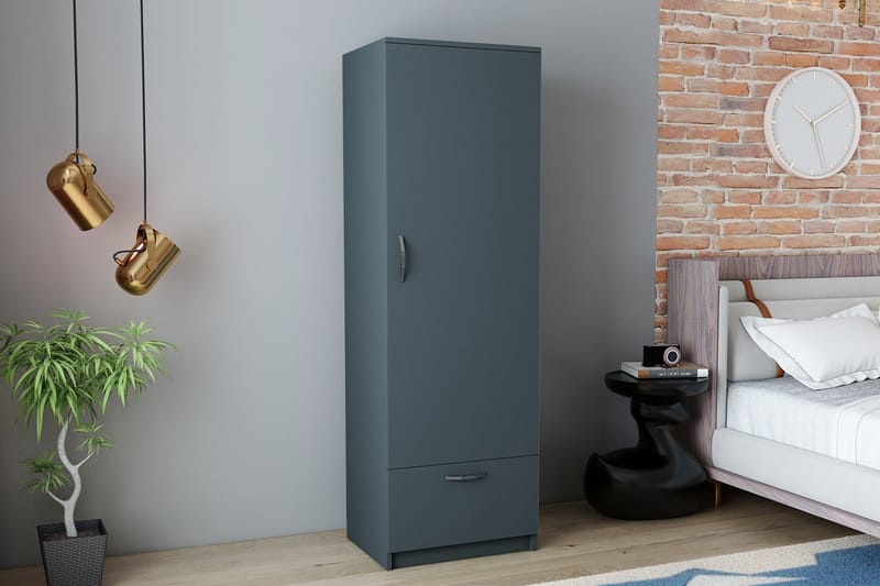 Kleoo Garderobeskap 50x187 cm Antrasitt - Hanah Home - Opbevaring - Tøjopbevaring - Garderobeskabe