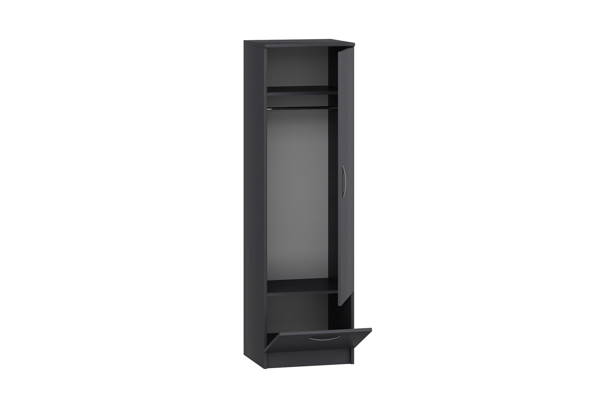 Kleoo Garderobeskap 50x187 cm Antrasitt - Hanah Home - Opbevaring - Tøjopbevaring - Garderobeskabe