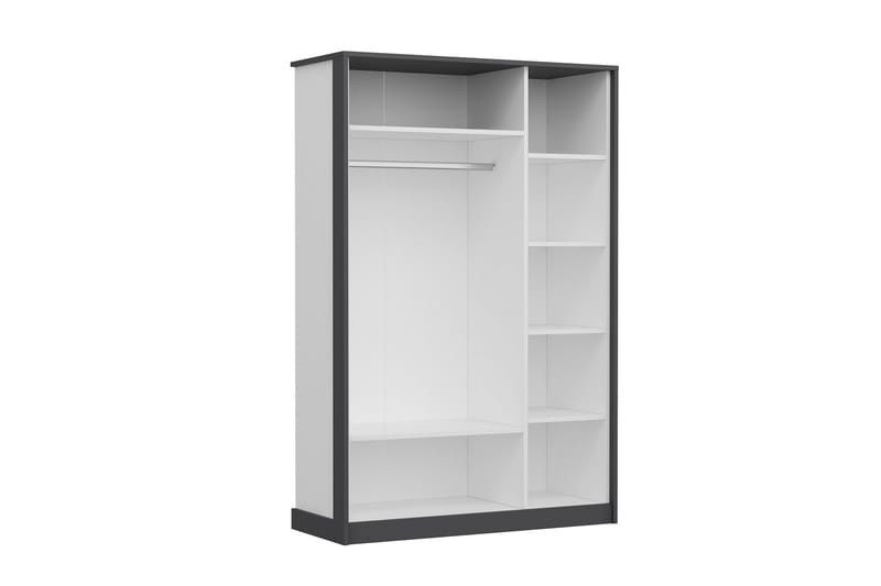 Berdez Garderobeskap 120x182 cm Antrasitt/Hvit - Hanah Home - Opbevaring - Tøjopbevaring - Garderobeskabe
