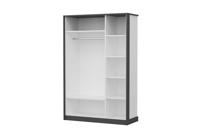 Berdez Garderobeskap 120x182 cm Antrasitt/Hvit - Hanah Home - Opbevaring - Tøjopbevaring - Garderobeskabe