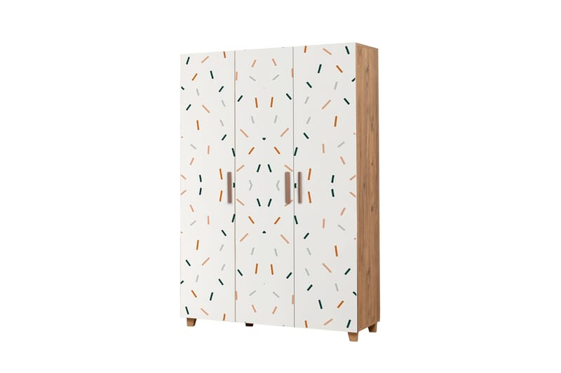 Leva Garderobeskab 120x189 cm Brun/Hvid - Hanah Home - Opbevaring - Tøjopbevaring - Garderobeskabe