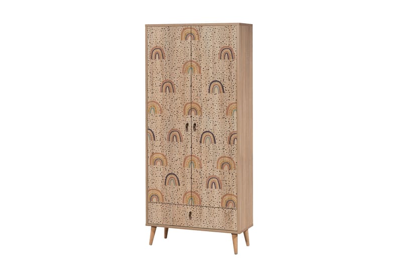 Bertoaria Garderobe 80x190 cm Brun - Hanah Home - Opbevaring - Tøjopbevaring - Garderobeskabe