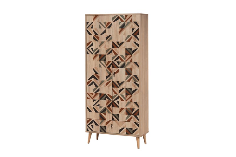 Bertoaria Garderobe 80x190 cm Brun - Hanah Home - Opbevaring - Tøjopbevaring - Garderobeskabe