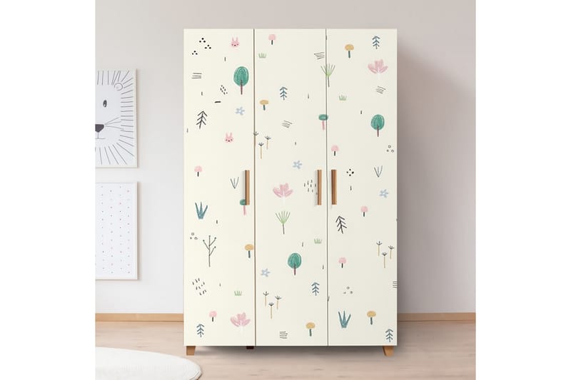 Leva Garderobeskab 120x189 cm Brun/Hvid - Hanah Home - Opbevaring - Tøjopbevaring - Garderobeskabe
