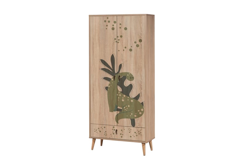 Bertoaria Garderobe 80x190 cm Brun - Hanah Home - Opbevaring - Tøjopbevaring - Garderobeskabe