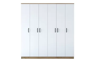 Jaidul Garderobeskab 180x190,8 cm Brun/Hvid - Hanah Home - Opbevaring - Tøjopbevaring - Garderobeskabe