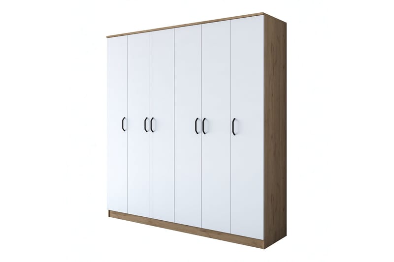 Jaidul Garderobeskab 180x190,8 cm Brun/Hvid - Hanah Home - Opbevaring - Tøjopbevaring - Garderobeskabe