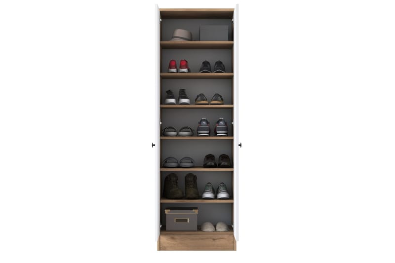 Hooda Garderobeskab 59,8x182,8 cm Brun/Hvid - Hanah Home - Opbevaring - Tøjopbevaring - Garderobeskabe