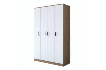 Jaioni Garderobeskab 120x190,8 cm Brun/Hvid - Hanah Home - Opbevaring - Tøjopbevaring - Garderobeskabe