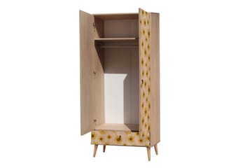Bertoaria Garderobe 80x190 cm Brun - Hanah Home - Opbevaring - Tøjopbevaring - Garderobeskabe