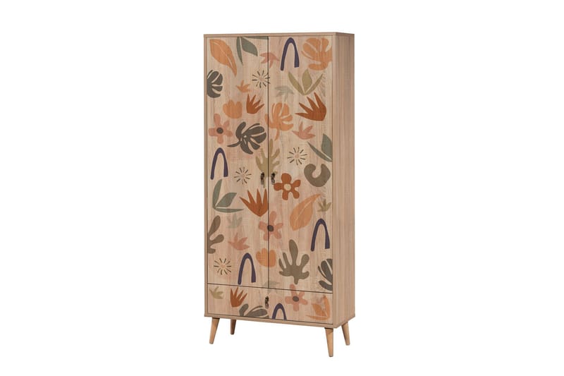 Bertoaria Garderobe 80x190 cm Brun - Hanah Home - Opbevaring - Tøjopbevaring - Garderobeskabe