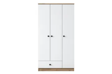 Jain Garderobeskab 90x170 cm Brun/Hvid - Hanah Home - Opbevaring - Tøjopbevaring - Garderobeskabe