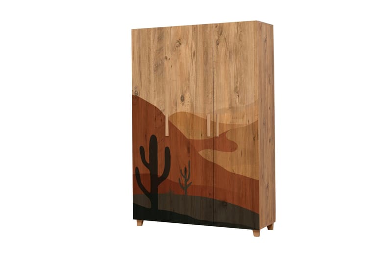 Leva Garderobe 120x189 cm Brun - Hanah Home - Opbevaring - Tøjopbevaring - Garderobeskabe