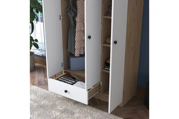 Jain Garderobeskab 90x170 cm Brun/Hvid - Hanah Home - Opbevaring - Tøjopbevaring - Garderobeskabe
