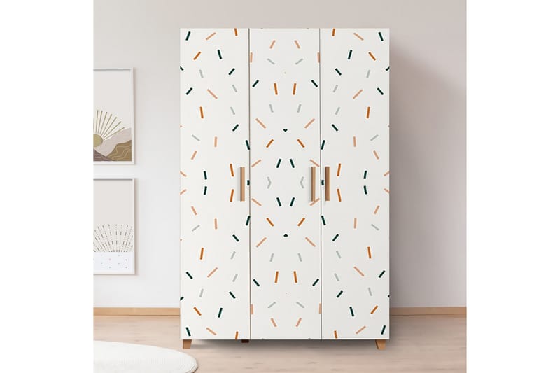 Leva Garderobeskab 120x189 cm Brun/Hvid - Hanah Home - Opbevaring - Tøjopbevaring - Garderobeskabe