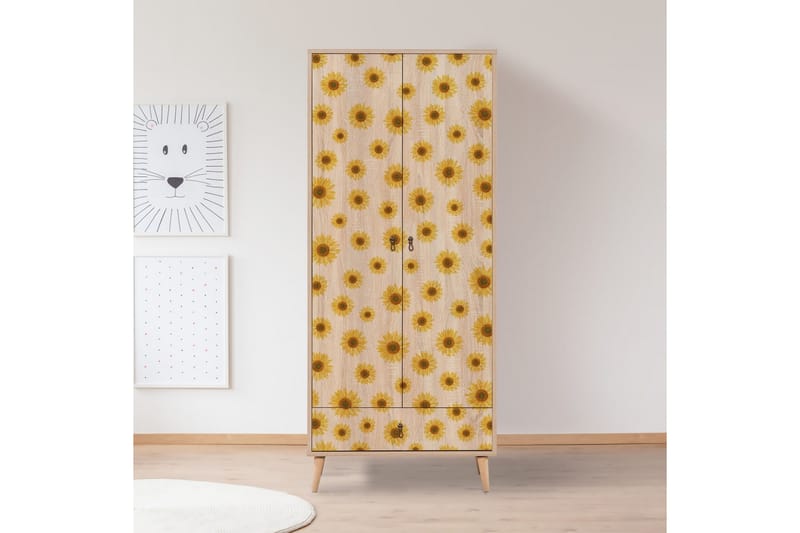 Bertoaria Garderobe 80x190 cm Brun - Hanah Home - Opbevaring - Tøjopbevaring - Garderobeskabe
