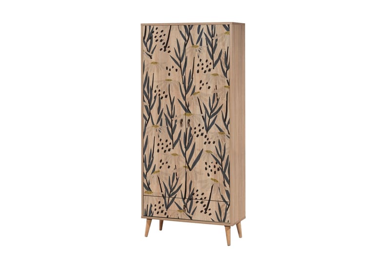 Bertoaria Garderobe 80x190 cm Brun - Hanah Home - Opbevaring - Tøjopbevaring - Garderobeskabe