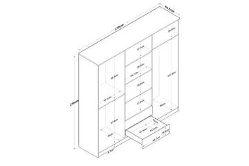 Jagdesh Garderobeskab 210x210 cm Brun/Hvid - Hanah Home - Opbevaring - Tøjopbevaring - Garderobeskabe