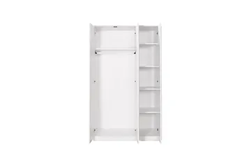 Ajra Garderobeskab 103x185 cm Hvid - Hanah Home - Opbevaring - Tøjopbevaring - Garderobeskabe