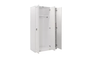 Ajra Garderobeskab 103x185 cm Hvid - Hanah Home - Opbevaring - Tøjopbevaring - Garderobeskabe