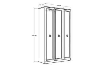 Ajra Garderobeskab 103x185 cm Hvid - Hanah Home - Opbevaring - Tøjopbevaring - Garderobeskabe