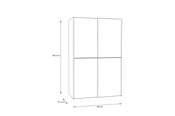 Shipts Garderobe 62x120 cm - Hvid - Opbevaring - Tøjopbevaring - Garderobeskabe - Garderobeskab & klædeskab
