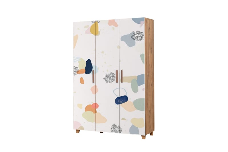 Leva Garderobeskab 120x189 cm Brun/Hvid - Hanah Home - Opbevaring - Tøjopbevaring - Garderobeskabe