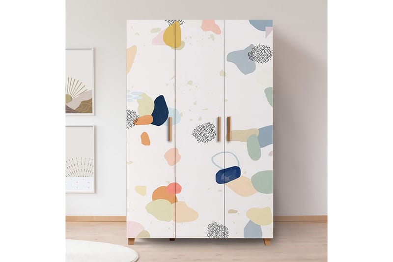 Leva Garderobeskab 120x189 cm Brun/Hvid - Hanah Home - Opbevaring - Tøjopbevaring - Garderobeskabe