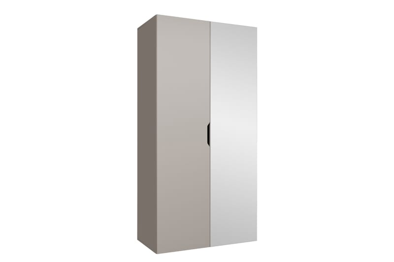 Abano Garderobe Med Spejl 52x202 cm - Beige - Opbevaring - Tøjopbevaring - Garderobeskabe