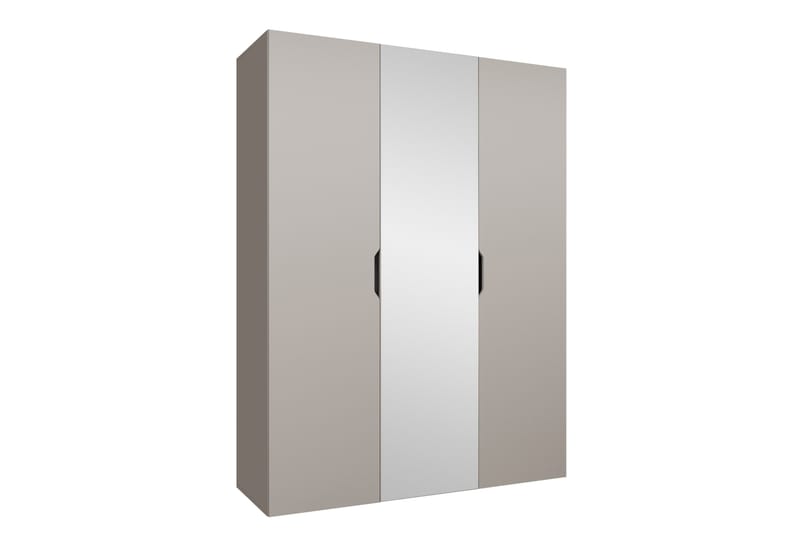 Abano Garderobe Med Spejl 52x202 cm - Beige - Opbevaring - Tøjopbevaring - Garderobeskabe