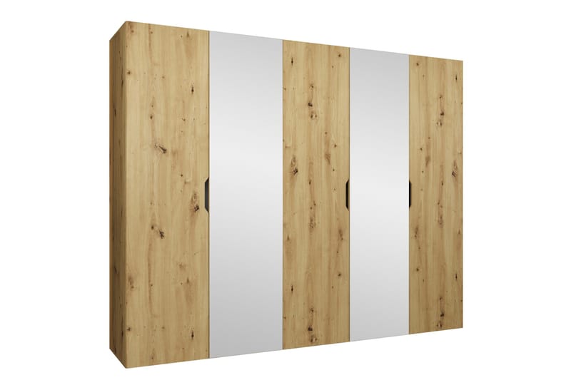 Abano Garderobe Med Spejl 52x202 cm - Brun - Opbevaring - Tøjopbevaring - Garderobeskabe