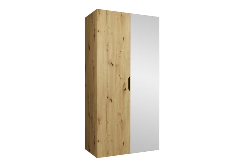 Abano Garderobe Med Spejl 52x202 cm - Brun - Opbevaring - Tøjopbevaring - Garderobeskabe