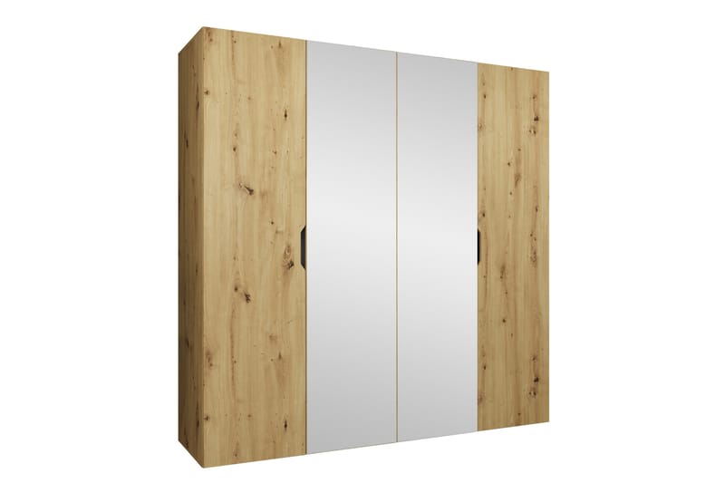 Abano Garderobe Med Spejl 52x202 cm - Brun - Opbevaring - Tøjopbevaring - Garderobeskabe