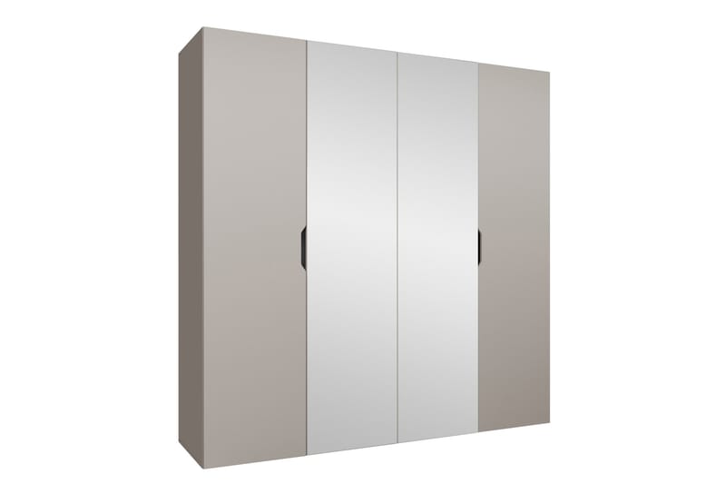 Abano Garderobe Med Spejl 52x202 cm - Brun/Beige - Opbevaring - Tøjopbevaring - Garderobeskabe