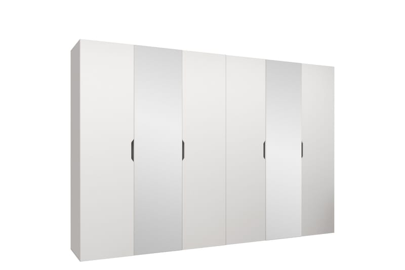 Abano Garderobe Med Spejl 52x202 cm - Hvid - Opbevaring - Tøjopbevaring - Garderobeskabe
